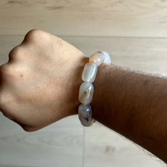 Handmade Natural Chunky Agate Bracelet, 6” - Picture 8 of 8